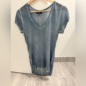 Paige XS distressed/vintage baby blue v neck t shirt